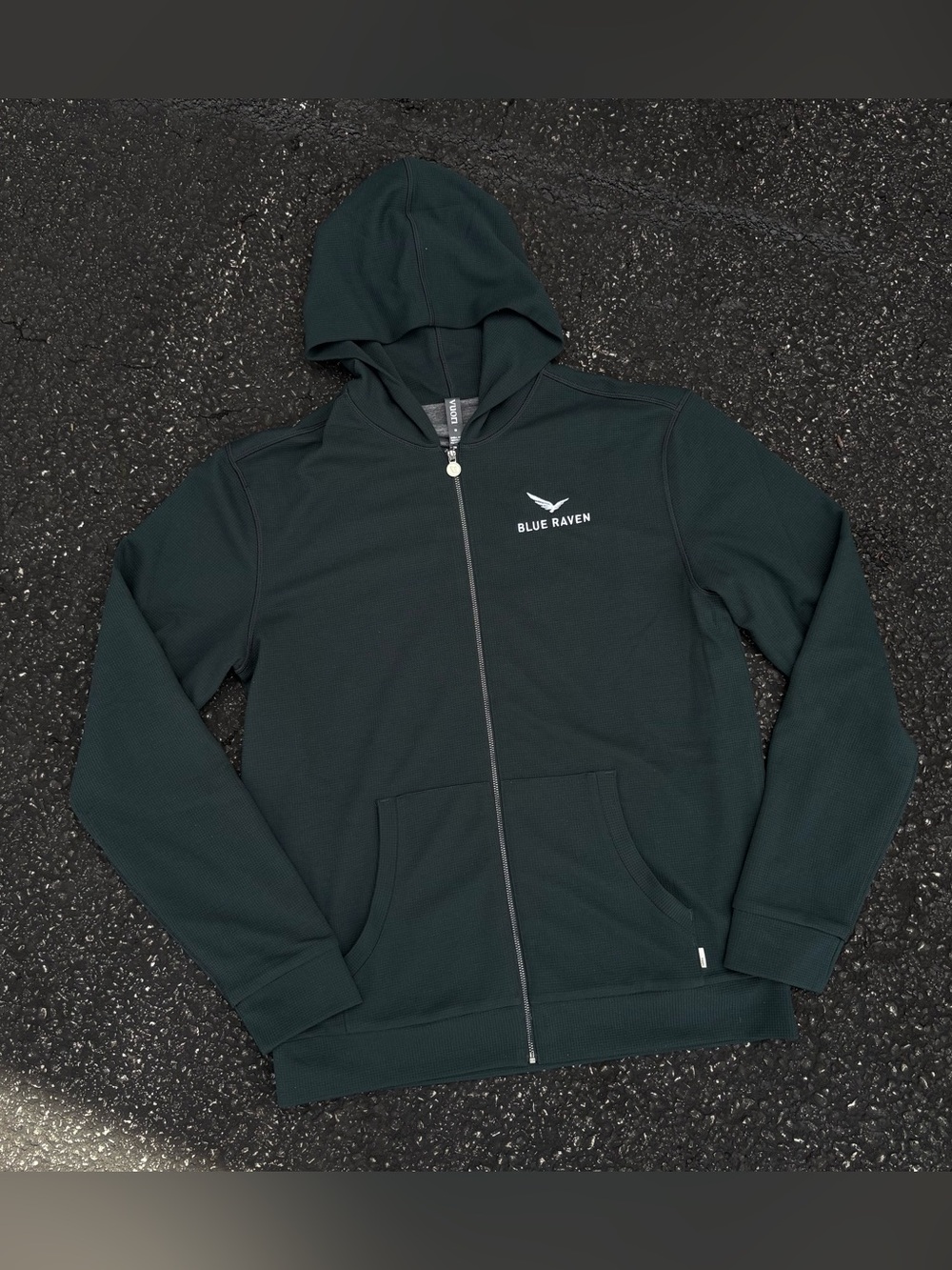 Vuori Hoodie Mens Medium Performance Green Thermal Full Zip Sweatshirt #V282